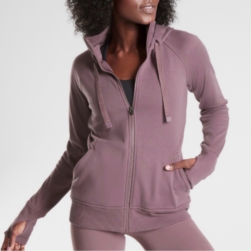 Athleta Triumph Women's Hoodie with thumbholes‎ in light violet Sz-S. DD2